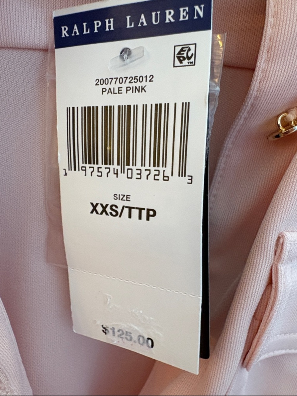 Lauren Ralph Lauren NWT pale Pink Button-Up Blouse size XXS brand new - Picture 3 of 8